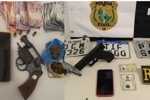 RAIO prende homem com arma e drogas em Barbalha, além de dupla no Juazeiro com arma e motos roubadas