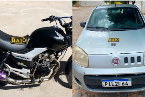 RAIO apreende moto adulterada em Milagres, carro roubado em Campos Sales e espingarda em Caririaçu