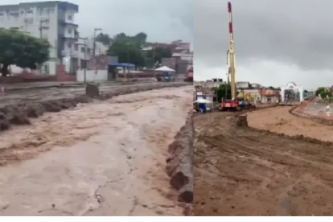 Após chuvas, canal do Rio Grangeiro transborda e causa transtornos à população