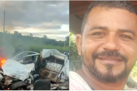 Comerciante morre em Lavras da Mangabeira na colisão de caminhão com seu carro que pegou fogo