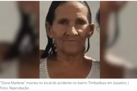 Idosa morre ao ser atropelada por entregador em Juazeiro na 10ª morte deste ano no trânsito