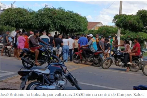 Mototaxista matou outro a tiros no centro de Campos Sales nesta quinta-feira